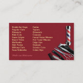 理容師名刺(Barbershop Pole - Clippers) 名刺 (裏面)