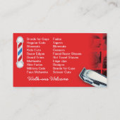 理容師名刺(Barbershop Pole - Clippers) 名刺 (裏面)