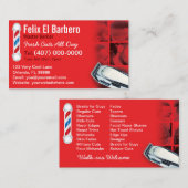 理容師名刺(Barbershop Pole - Clippers) 名刺 (正面/裏面)