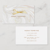 理容師大理石がはさみを旋回 名刺 (正面/裏面)