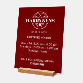 理容師店の開店時間カスタム アクリルサイン (傾斜)