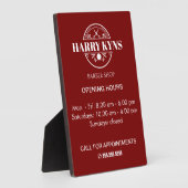 理容師店の開店時間カスタム フォトプラーク (側面)