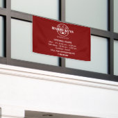 理容師店の開店時間カスタム 横断幕 (ビルの外側)