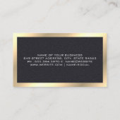 理容師店はさみ | レザー金ゴールド金属トリム 名刺 (裏面)