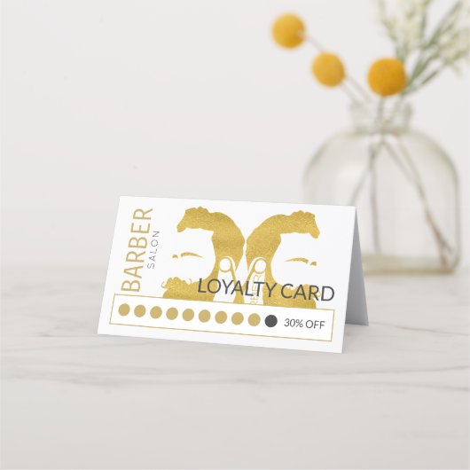 理容師店エレガント客ロイヤリティパンチカード ロイヤリティカード (正面)