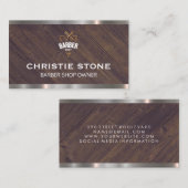 理容師店 |はさみ |木製トリム 名刺 (正面/裏面)