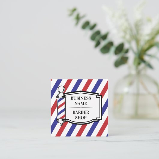 理容師店 スクエア名刺 (スタンド正面)