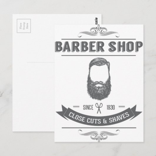 理容師店 ポストカード (正面/裏面)