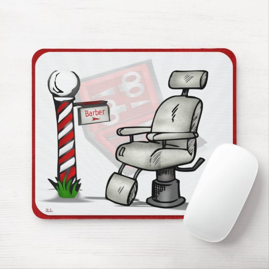 理容師店 マウスパッド (マウス)