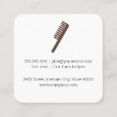 理容師店 |レザー |ひげとヘアカット スクエア名刺 (裏面)