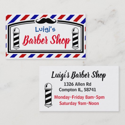 理容師店 名刺 (正面/裏面)