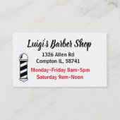 理容師店 名刺 (裏面)