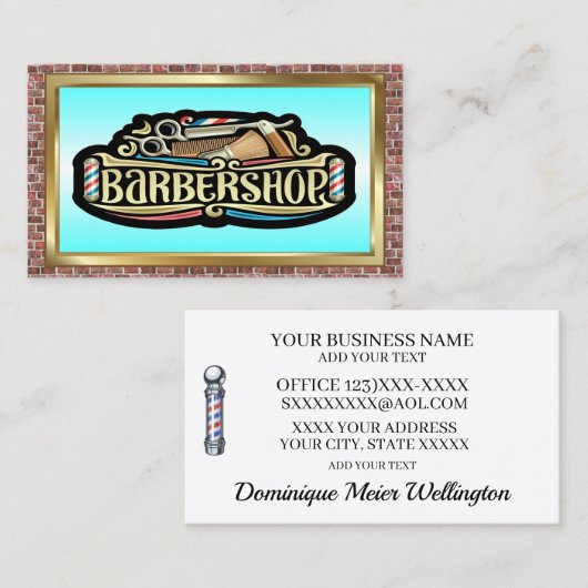 理容師店 名刺 (正面/裏面)