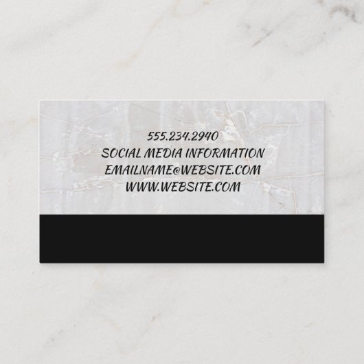 理容師店 | 大理石と金ゴールドメッキ 名刺 (裏面)