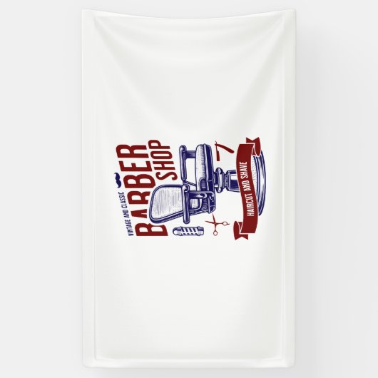 理容師店 横断幕 (縦)