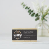 理容師店 | 理容師ロゴ | ウッド 名刺 (スタンド正面)