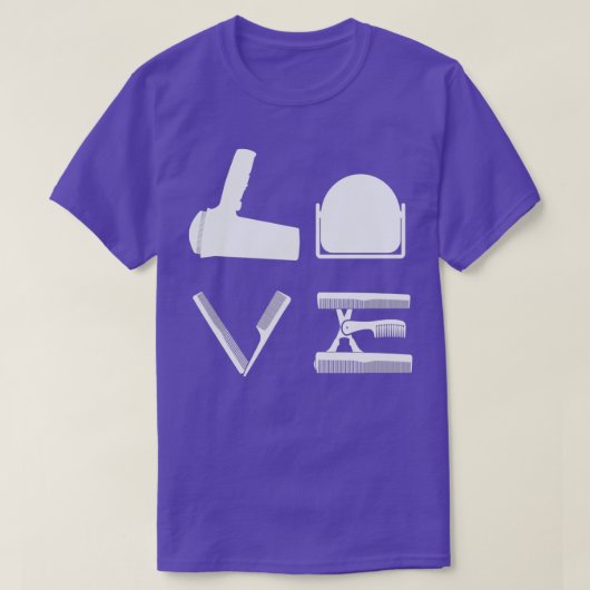 理容師引用文ヘアドライヤー理容師ヘアブラシ Tシャツ (デザイン正面)