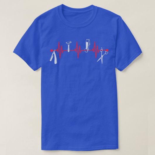 理容師引用文レトロ理容師ツール生存線 Tシャツ (デザイン正面)