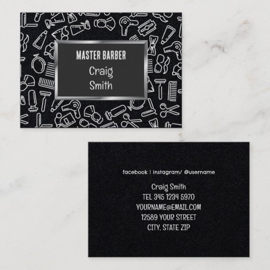 💇 ♂️‍理容師料 名刺 (正面/裏面)