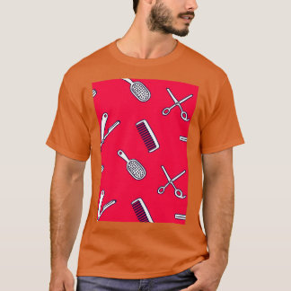 理容師柄はさみ柄カッコいいギフト Tシャツ