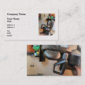 理容師椅子とヘアサプライ 名刺 (正面/裏面)