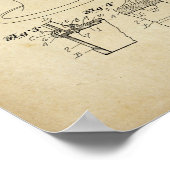 理容師椅子特許プリント理容師ショップデコールポスター ポスター (角)