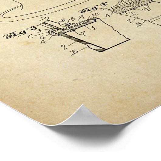 理容師椅子特許プリント理容師ショップデコールポスター ポスター (角)