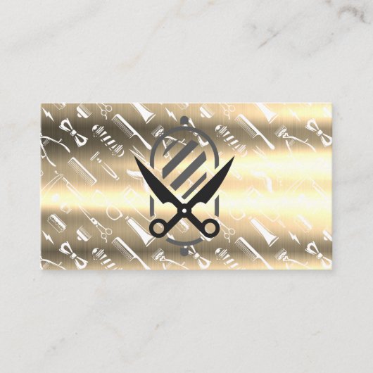 理容師極 |パターン |金属製の名刺 名刺 (正面)