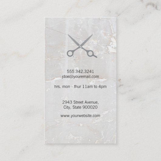 理容師極 |ホワイトストーン |はさみ 名刺 (裏面)
