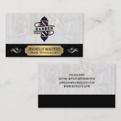 理容師極 | ホワイトマーブル 名刺 (正面/裏面)