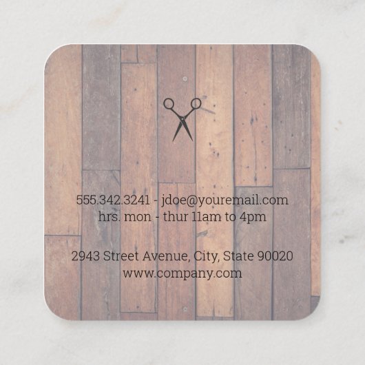 理容師極 | 理容師店 | ウッド スクエア名刺 (裏面)