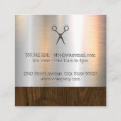理容師極 | 理容師店 | 金属ブラシ木材 スクエア名刺 (裏面)