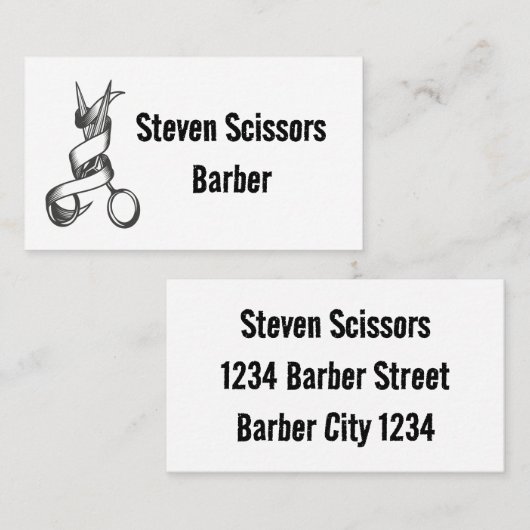 理容師毛 名刺 (正面/裏面)