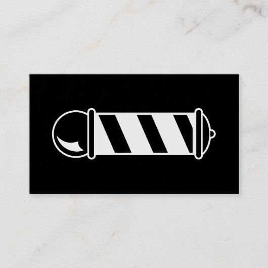 理容師白黒シルバー顧客ロイヤリティカード 名刺 (正面)