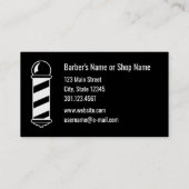 理容師白黒ロイヤリティカードテンプレート 名刺 (裏面)