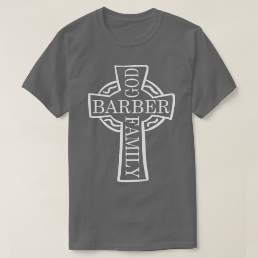 理容師神家庭キリスト髪ひげシザーギフト Tシャツ (デザイン正面)