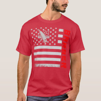 理容師米国国旗のマスク Tシャツ