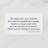 理容師美容師お客様ロイヤリティパンチカード –  ロイヤリティカード (裏面)