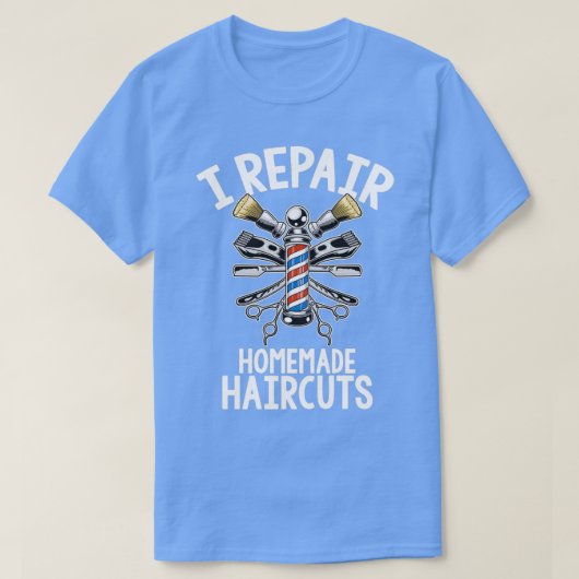 理容師美容師の髪の毛をカット Tシャツ (デザイン正面)