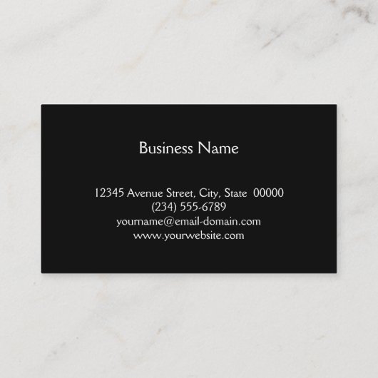 理容師美容師シンプルエレガント白黒 名刺 (裏面)