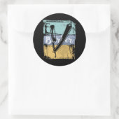 理容師美容師ティー – ヴィンテージレトロカミソリ ラウンドシール (バッグ)