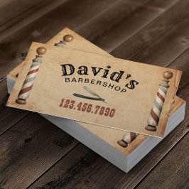 理容師美容師バーバーバーショップヴィンテージクラフト 名刺