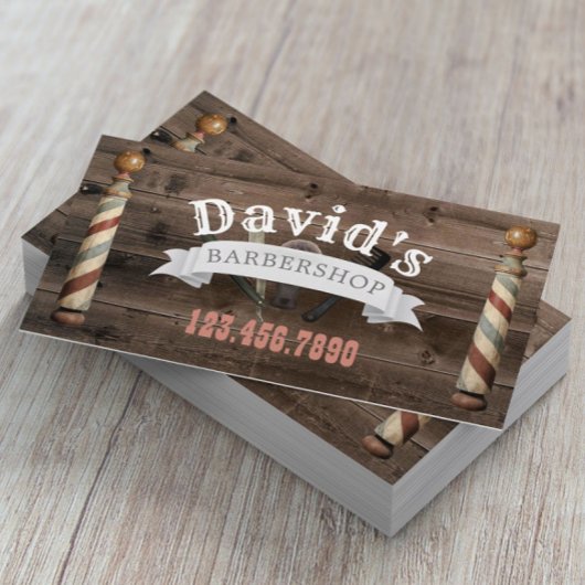 理容師美容師バーバーバー素朴ショップバーンウッド 名刺