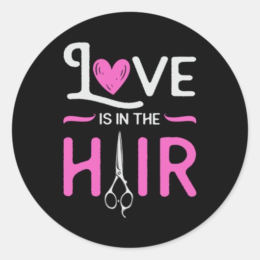 理容師美容師ヘアドレッサーシザーヘアーギフト ラウンドシール (正面)