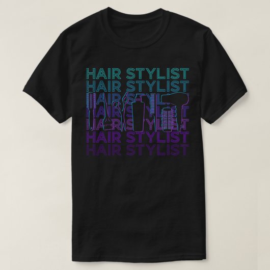 理容師美容師ヘアドレッサーヘアスタイリストレトロ Tシャツ (デザイン正面)