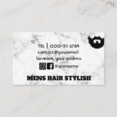 理容師美容師モダンマーブル 名刺 (裏面)
