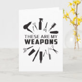 理容師美容師理容師兵器おもしろいギフト カード (黄色い花)