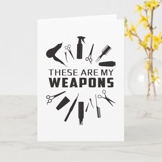 理容師美容師理容師兵器おもしろいギフト カード (黄色い花)