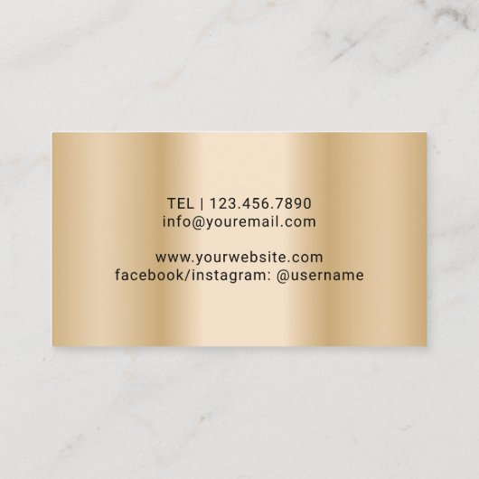 理容師美容師美容院バーバーバーバーショップ金ゴールド 名刺 (裏面)