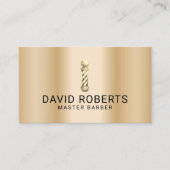 理容師美容師美容院バーバーバーバーショップ金ゴールド 名刺 (正面)